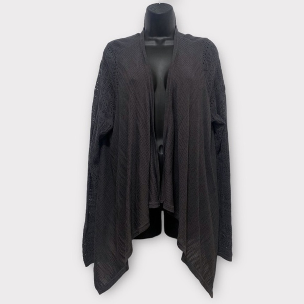 Torrid Gray Open Front Long Sleeve Waterfall Cardigan Size 1X Item# 10794384